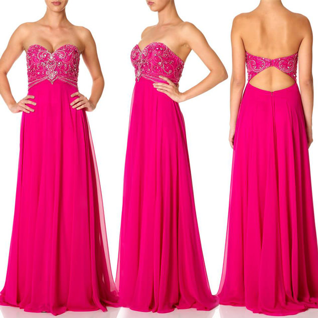 The-'Polly'-embellished-maxi-dress-in-hot-pink