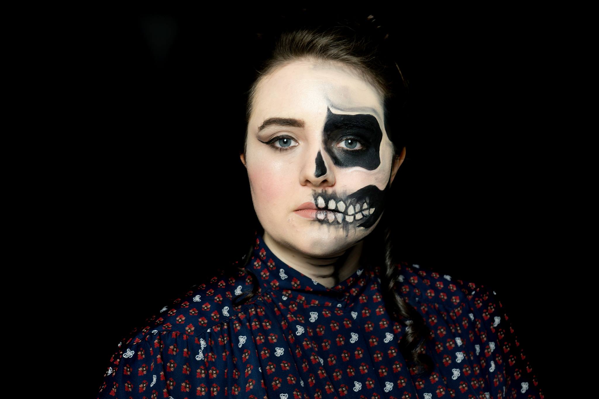 Halloween Face Paint - Victorian Halloween Faded Skull
