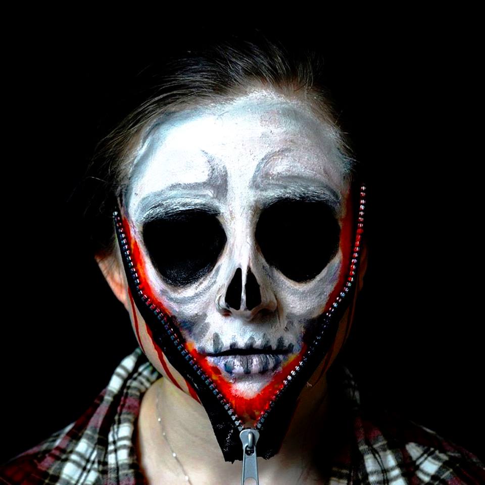 Zipper Face Halloween Makeup Skull Tutorial Strikeapose
